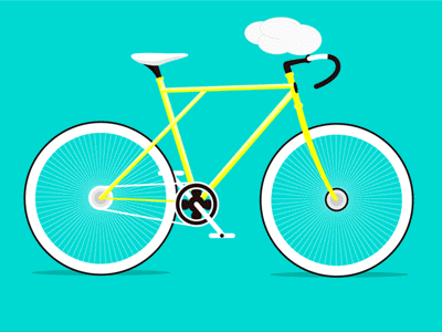 D E A D L I N E - Fixie animation bike design fixie flat gif race riding shoreditch yellow