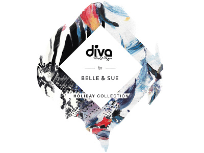 Identity for Diva swimwear x Belle & Sue brush brush strokes collection diva floral graphic holiday identity pattern print swimwear tag