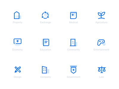 service category icons gradient icon set simple stroke