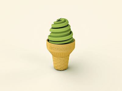 Mcdonald's Ice Cream Cone c4d cone cream ice matcha mcdonalds