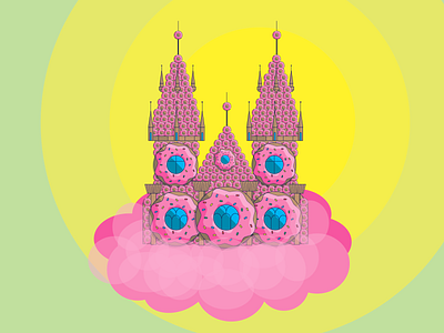 Donut Castle donut illustration illustrator pink sweet vector