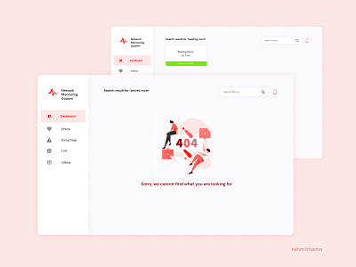 Network Monitoring System Search Result 404 404 error 404 error page 404page app chart graph network networking networks percentage red search search results ui uidesign uiux
