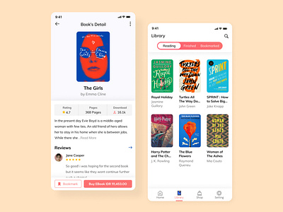 Libri Ebook Store Ver. 2 app blue ebook ebooks ebookstore figma figmadesign mobile mobile app mobile apps online store orange orange blue orangeblue ui ui design uidesign uiux