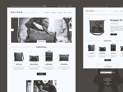 Shop WIP and bag black ecommerce fashion layout simple web website white