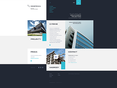Constravia architecture blue construction flat new redesign sharp site webdesign