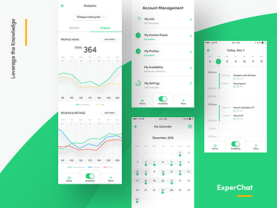 ExCh app application chat expert green interface ios iphone x ui ux 🕺