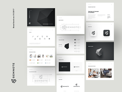 Gemnote Brand black and white brand brand book gems gifts guidelines logo