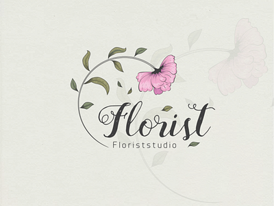 Florist Studio animal artistic background design flower illustration logo nature vector