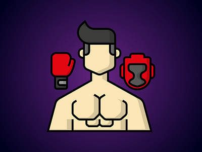 Boxing Avatar Icon avatar avatars boxing design dribble flat icon illustration man sports vector