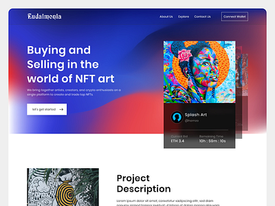 NFTs - Landing Page design graphic design landing page ui ui design web design web ui