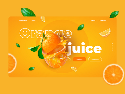 Orange Juice Concept design juice mainpage orange orange juice ui web webdesign