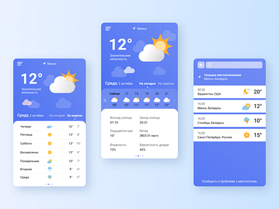 Mobile application - Weather Forecast design mobile ui weather weather app weather forecast