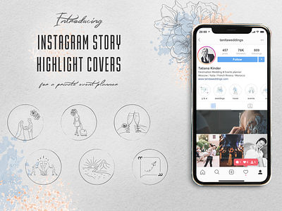 Instagram stories highlight covers handdrawn highlights icon icon design icon set icons illustration instagram instagram stories typography uidesign