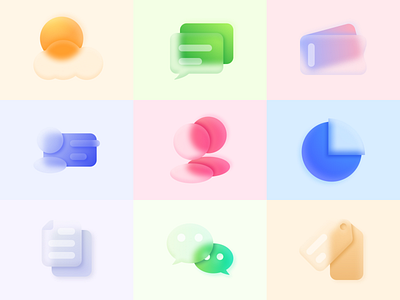 Frosted glass style icon by Chocoball on Dribbble