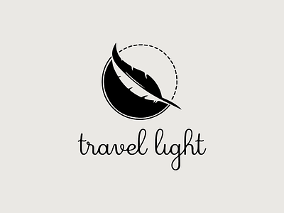 Travel Light Logo app branding design feather graphic design illustration logo typography vector writing instruments