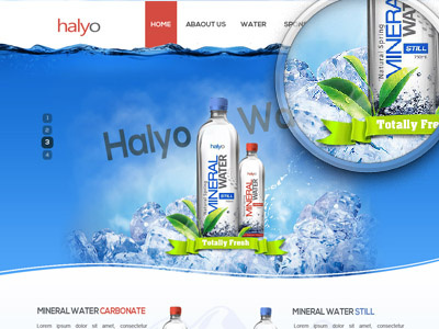 Mineral water design fresh green mineral site water web