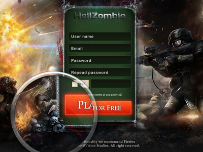 Hellzombie - Browser Based Game based browser game hell homepage promo solider zombie