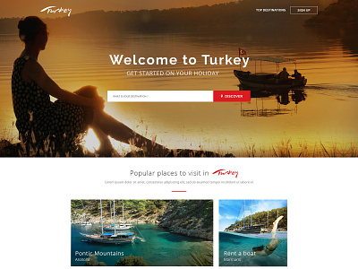Turkey Tourism Agency creative design online page site template theme ui web web design website
