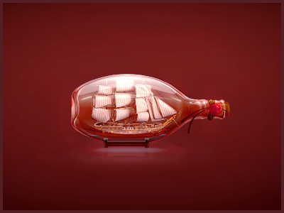 Ship in bottle bottle icon illustration photoshop ship teaser web
