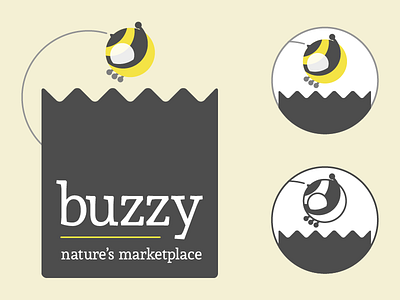 Buzzy | Nature's Marketplace bee illustrator logo