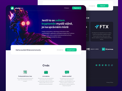 Modern website for crypto enthusiasts abstract app aurora bitcoin brand crypto dark design graphic design green minimalism modern structure ui ux web webdesign website whale