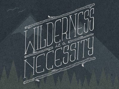 Wildern is a Necessity illustration mountain outdoors texture typography wild