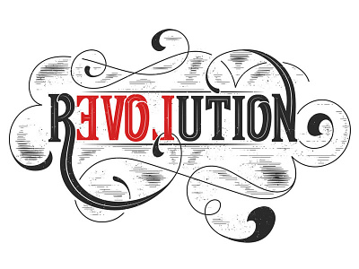 Revolution flourish retro revolution serif type typography