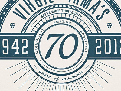 70th Anniversary Digital anniversary design illustrator retro typography vintage