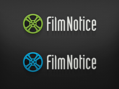 FilmNotice - Logo Colorways blue film film reel green identity lettering logo reel sans serif type typography