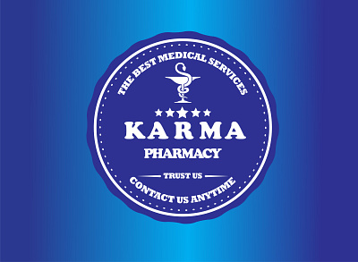 KARMA PHARMACY logo blue branding design logo logo design logodesign medical pharmacy urrgent