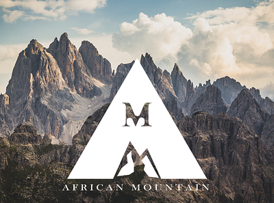 African mountain logo black branding company design fun illustration logo logo design logodesign vector