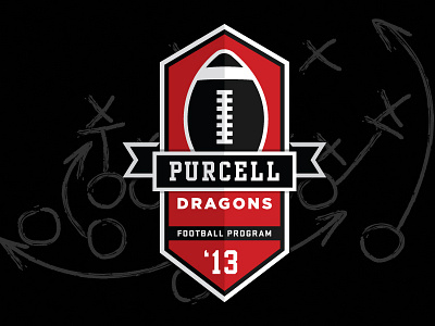 Purcell Dragons Badge badge dragons football lockup logo program shield vector