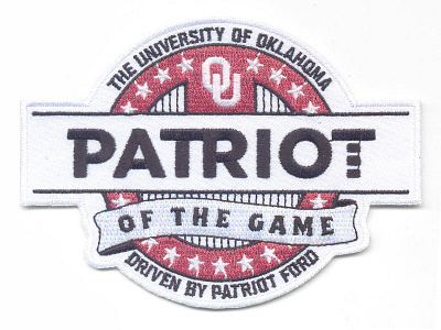 Patriot of the Game Patch badge embroidery ou patch university of oklahoma