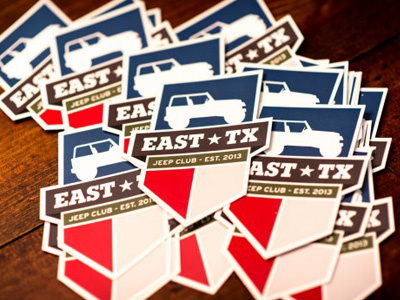 East Texas Jeep Club badge crest logo stickers