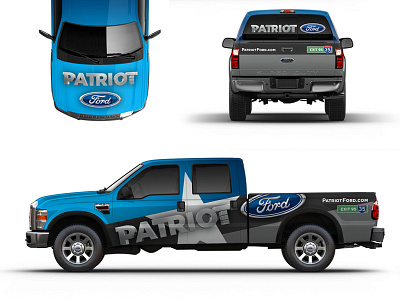Patriot Wrap 02 auto blue car f 250 rendering star truck wrap
