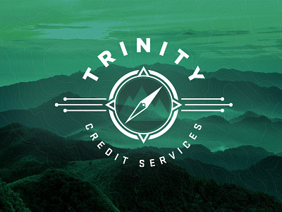 Trinity Logo Exploration 9 badge branding compass identity logo map mountains topographic typography