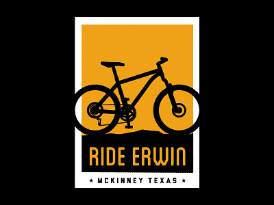Ride Erwin Poster / Sticker illustration mckinney mountain bike mtb texas tx vector