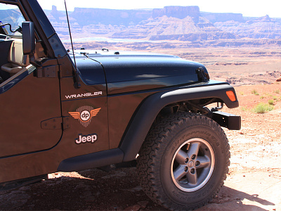 dp Badge on Jeep in Moab