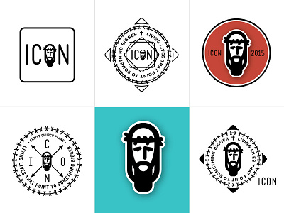 ICON Sermon Series: Jesus badge branding christ clean identity jesus logo simple sticker vector
