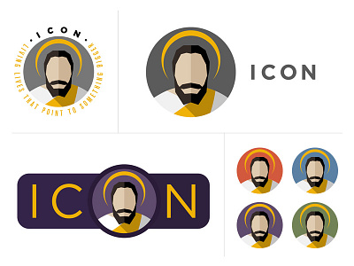 ICON Sermon Series: Jesus Concept 2 badge branding christ clean design flat identity jesus logo sticker vector