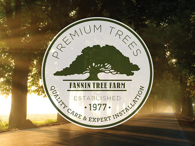Fannin Tree Farm badge landscaping logo nature premium quality trees vector