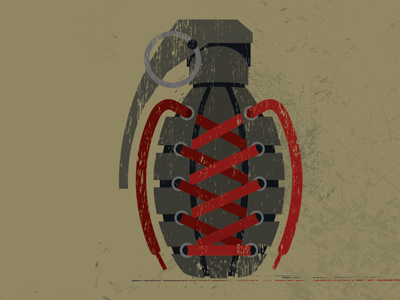 Shoe Strings & Hand Grenades illustration texture vector