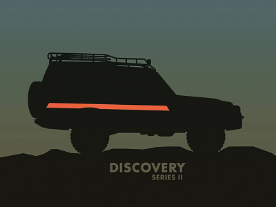 Discovery Series II Illustration 4x4 black illustration land off road off road orange rover silhouette tires vector