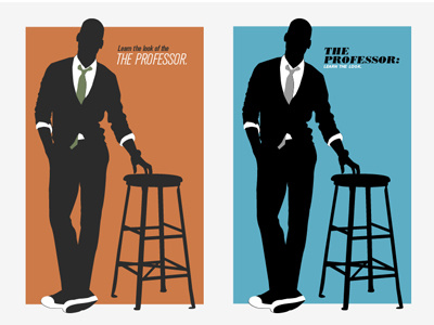 The Professor illustration poster silhouette typography