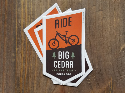 Stickers for Big Cedar MTB Trail badge bike cedar cycle cycling dallas downhill mountain bike mtb texas tree vector