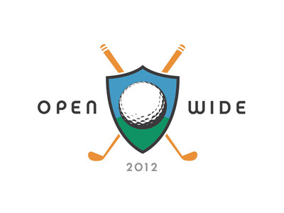 Open Wide Crest crest dental golf logo