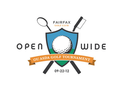 Open Wide Final crest dental golf logo