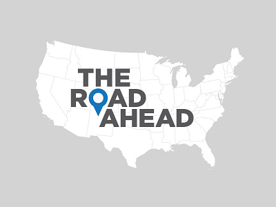 The Road Ahead 2 drop pin map typography united states