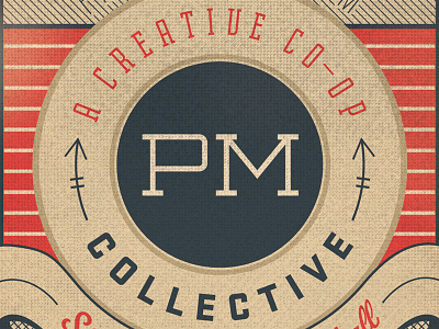 PM Collective Color & Texture badge co op creative crest lettering logo texture type typography