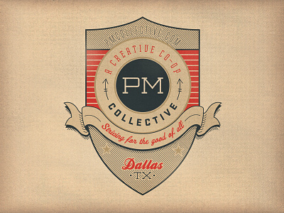 PM Collective Color & Texture Full badge letters logo texture typography